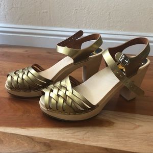 Metallic Gold Swedish Hasbeens braided sky high